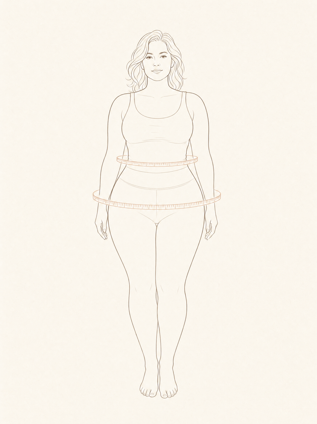 Illustration : où mesurer le tour de taille et le tour de hanches